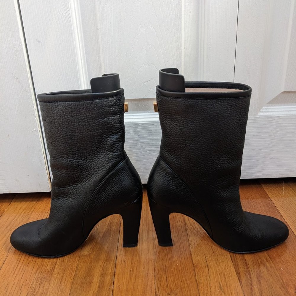 Stuart Weitzman Brooks High Heel Black Leather Booties (Size 6) - Picture 6 of 12